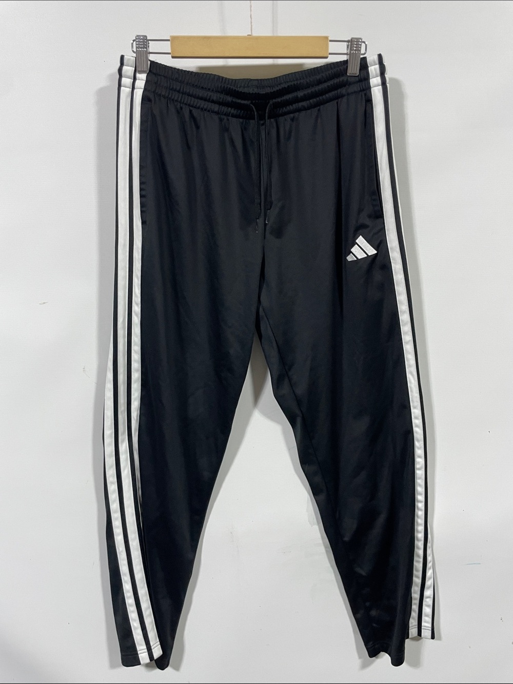 adidas Black Joggers with White Side Stripes